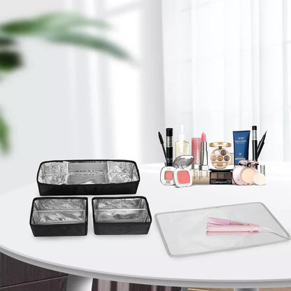 Available for sale in the United States only.Double Layer Extra Large Makeup Case with 3 Detachable compartments and 3 Makeup Bags