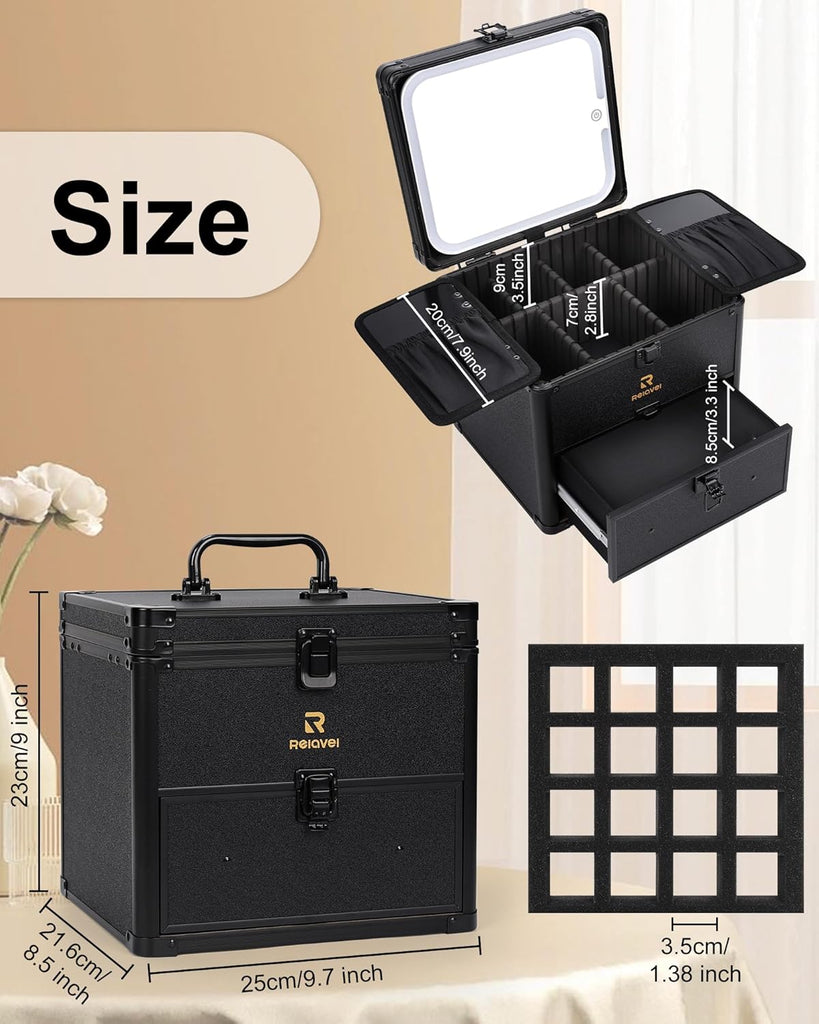 Relavel Makeup Case with LED Mirror - Thumbnail 5