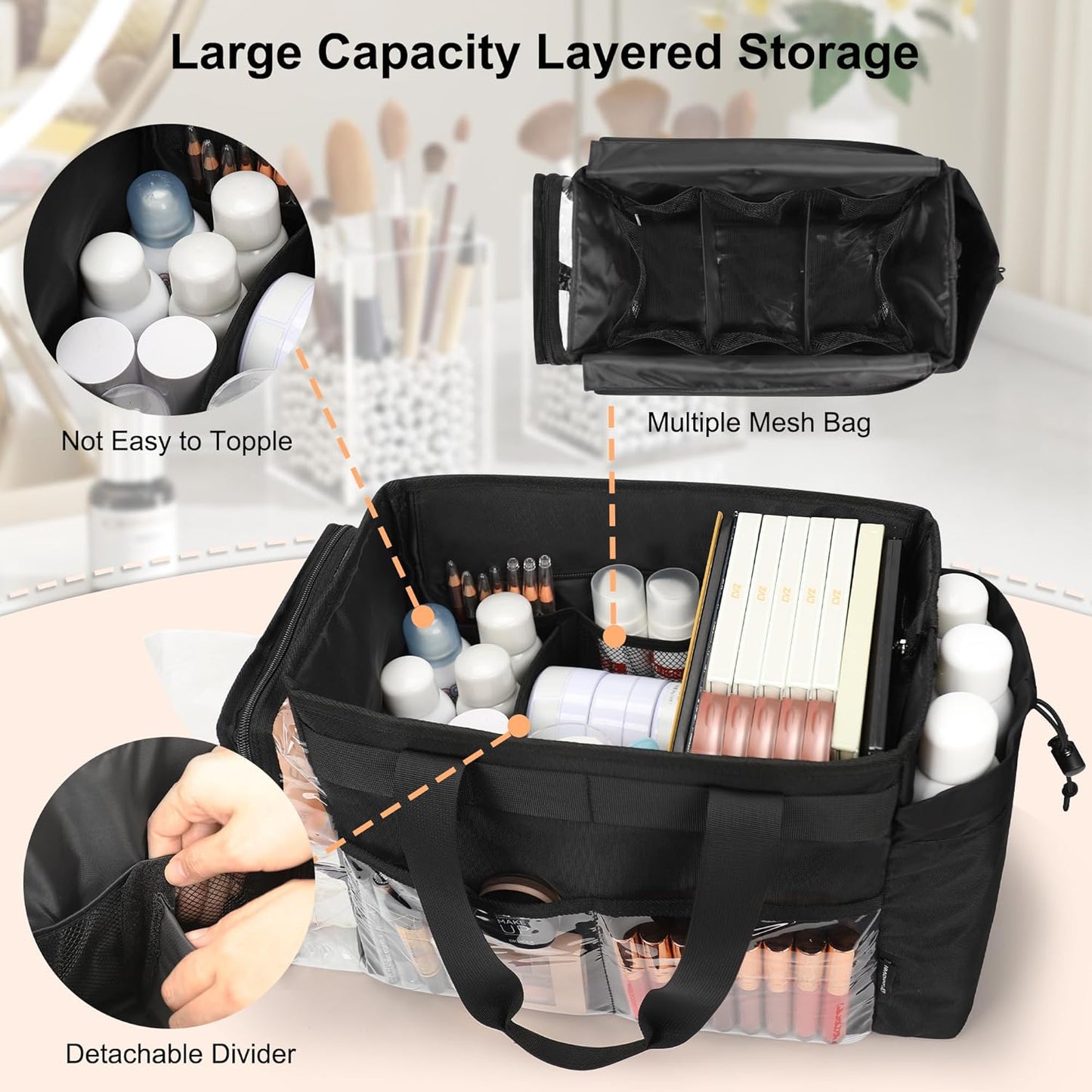 Relavel Extra Large Makeup Artist Set Bag