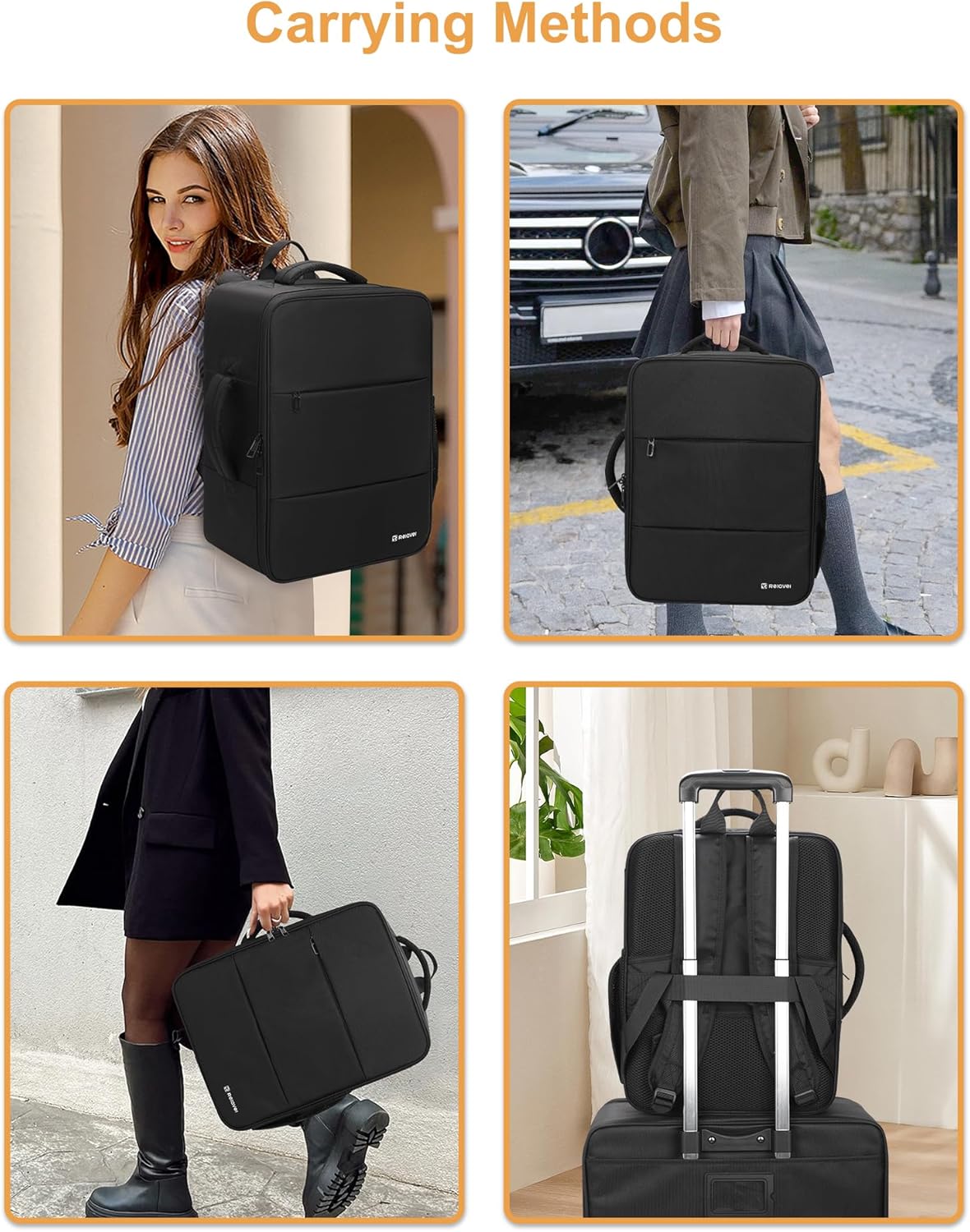 Relavel Extra Large Makeup Backpack with 4 Clear Bags