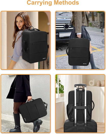 Relavel Extra Large Makeup Backpack with 4 Clear Bags