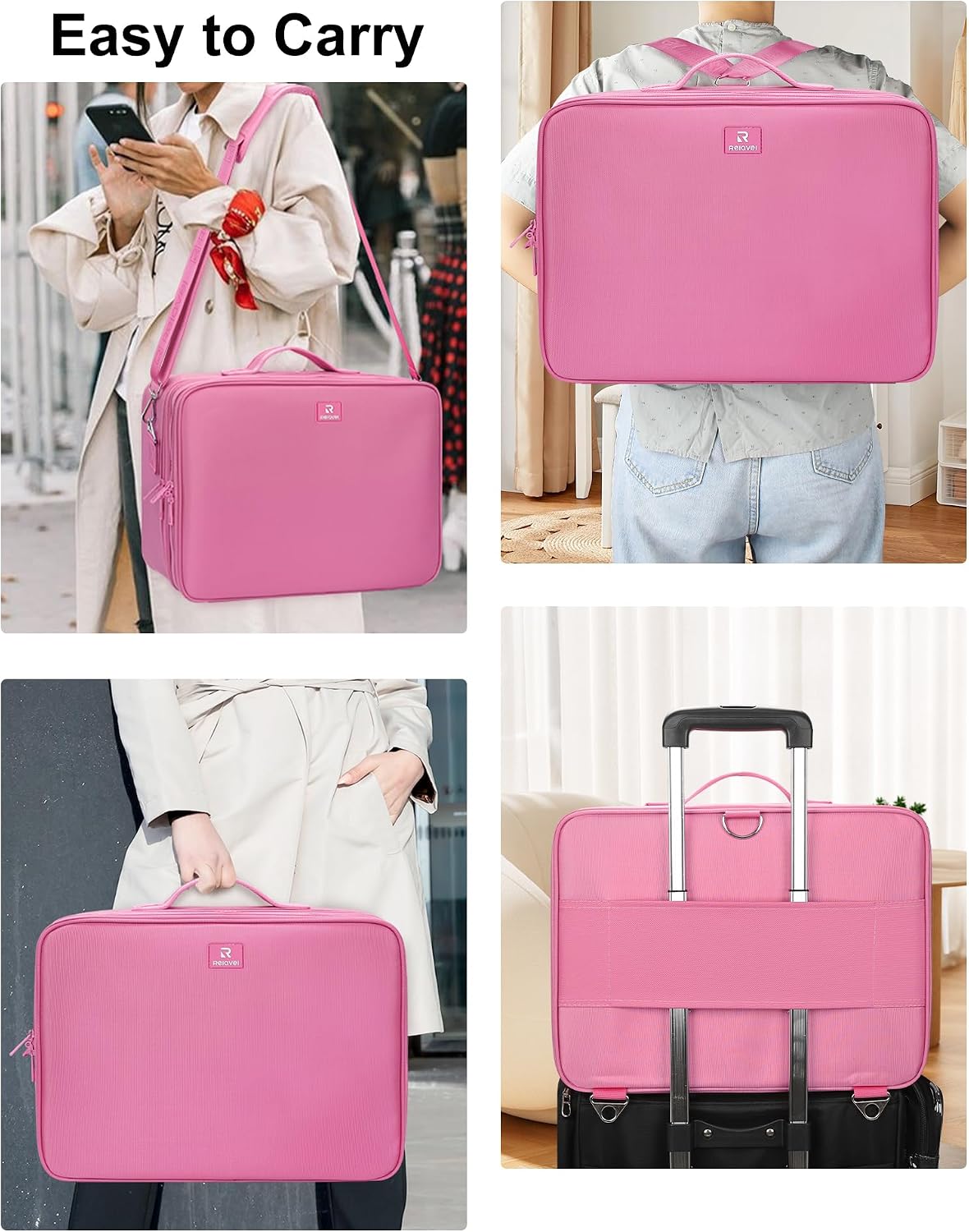 Rose Pink Extra Large Makeup Case