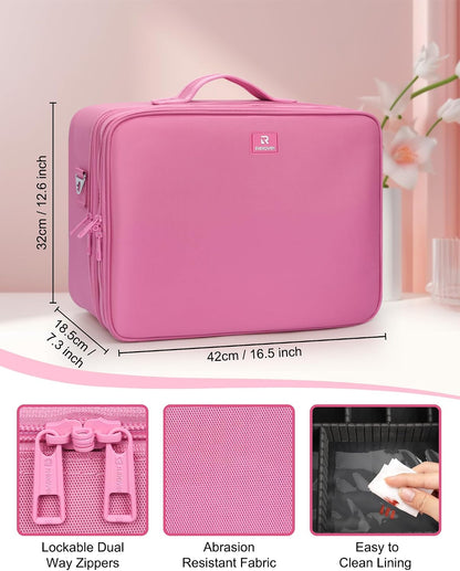 Rose Pink Extra Large Makeup Case