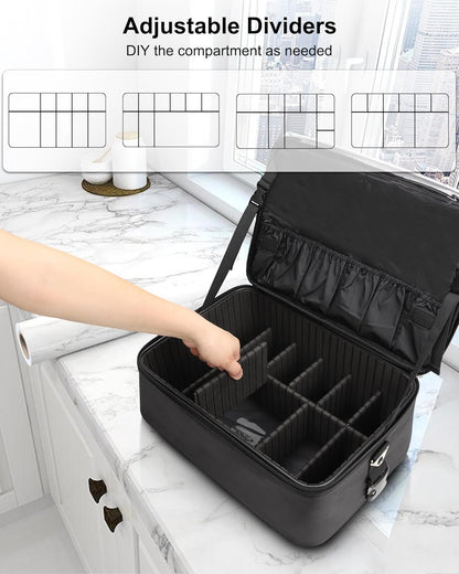 Large Makeup Case with 3 Clear Bags