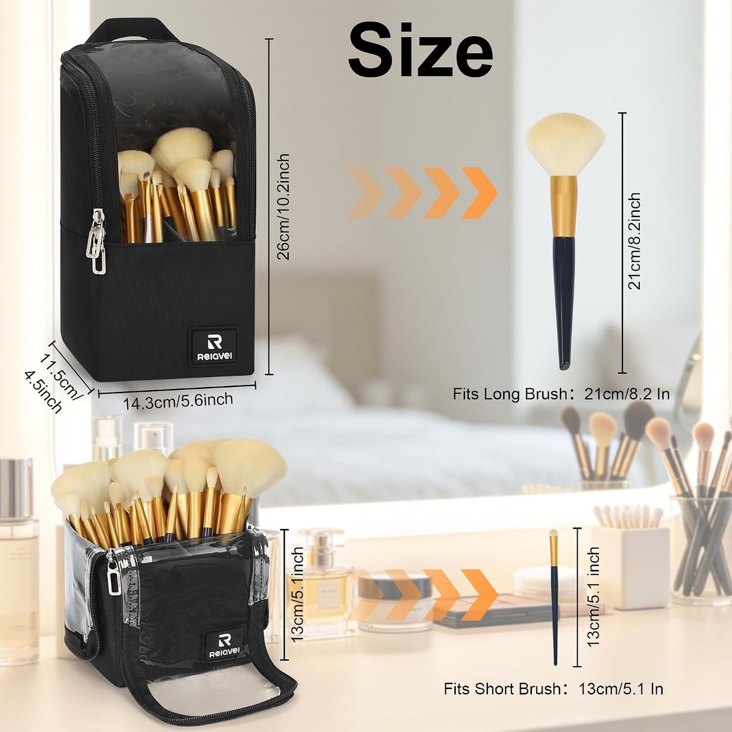 Relavel Foldable Stand Up Travel Makeup Brush Holder