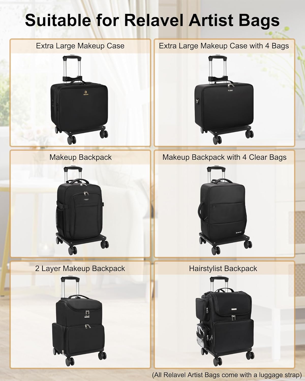 Relavel Folding Hand Truck, Lightweight Trolley Cart with 4 Removable 360° Spinner Wheels