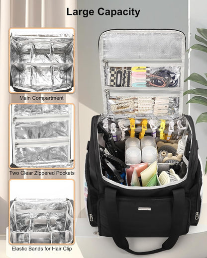 Relavel Hairstylist Travel Bag With Adjustable Dividers And Shoulder Strap