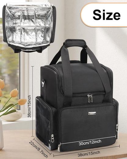Relavel Hairstylist Travel Bag With Adjustable Dividers And Shoulder Strap