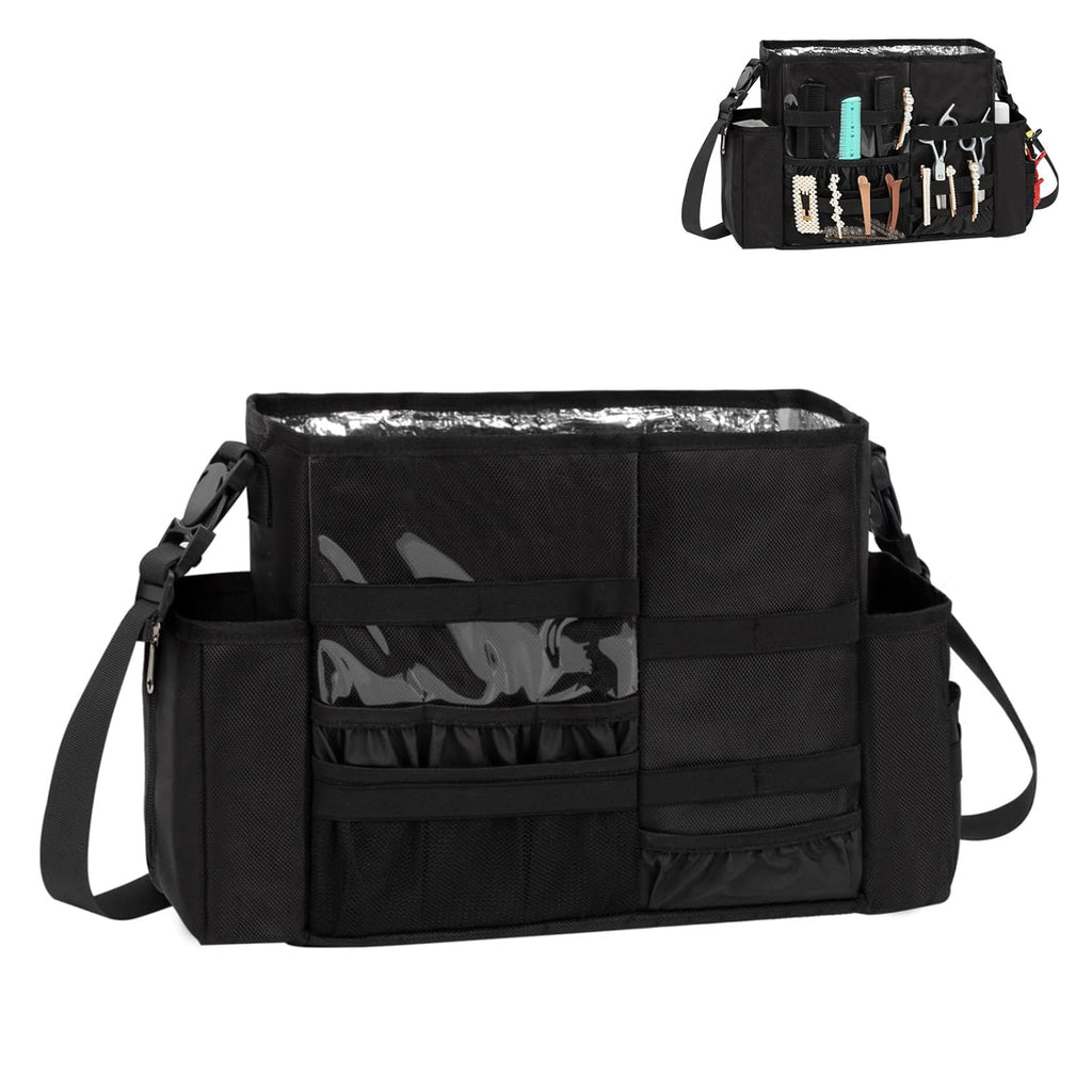 Large Capacity Hairdressing Bag with Shoulder Strap and Waist Bel and Heat Insulation Material