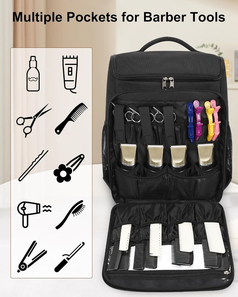 barber travel backpack Relavel Hairstylist Travel Backpack for Clippers and Supplies