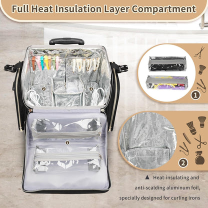 Available for sale in the United States only.Hairstylist Traveling Case with four 360° Rotatable Wheels
