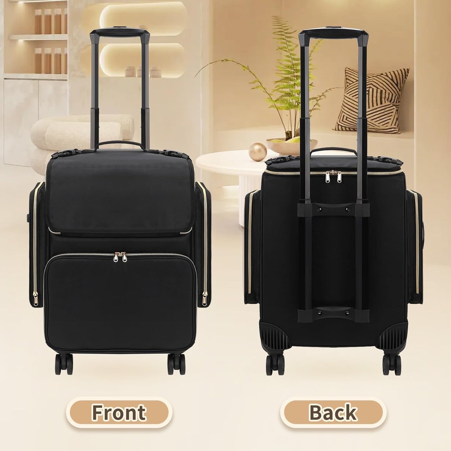 Available for sale in the United States only.Hairstylist Traveling Case with four 360° Rotatable Wheels