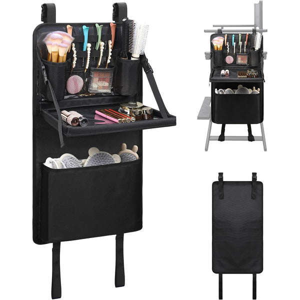 Relavel Professional Makeup Artist Bag, Makeup Chair Armrest Bag, Makeup Chair Side Organizer with Waterproof Detachable Board, Large Capacity Side Hanging Storage Bag for Makeup Chair and Directors Chair