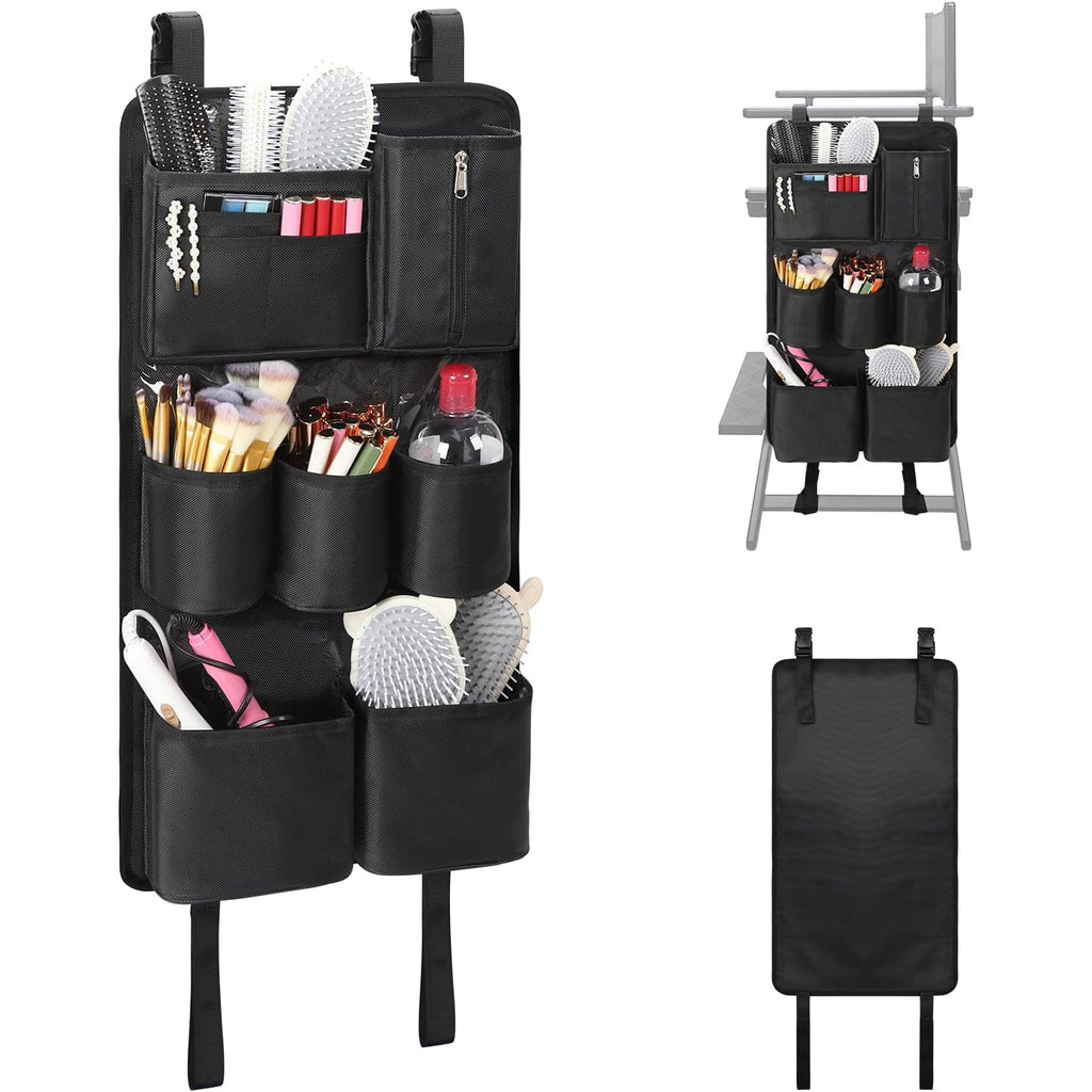 Large Capacity Side Hanging Storage Bag for Makeup Chair with Multiple Pockets