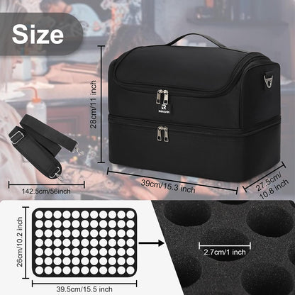 Relavel Large Double Layer Tattoo Travel Organizer Shoulder Bag