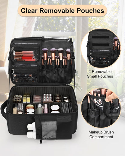 Available for sale in the United States only.Relavel Makeup Backpack with 5 Removable Pouches