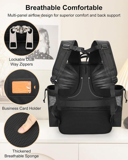 Available for sale in the United States only.Relavel Makeup Backpack with 5 Removable Pouches