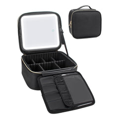 habe travel makeup bag with mirror Relavel Black Small Makeup Case with Light Up Mirror
