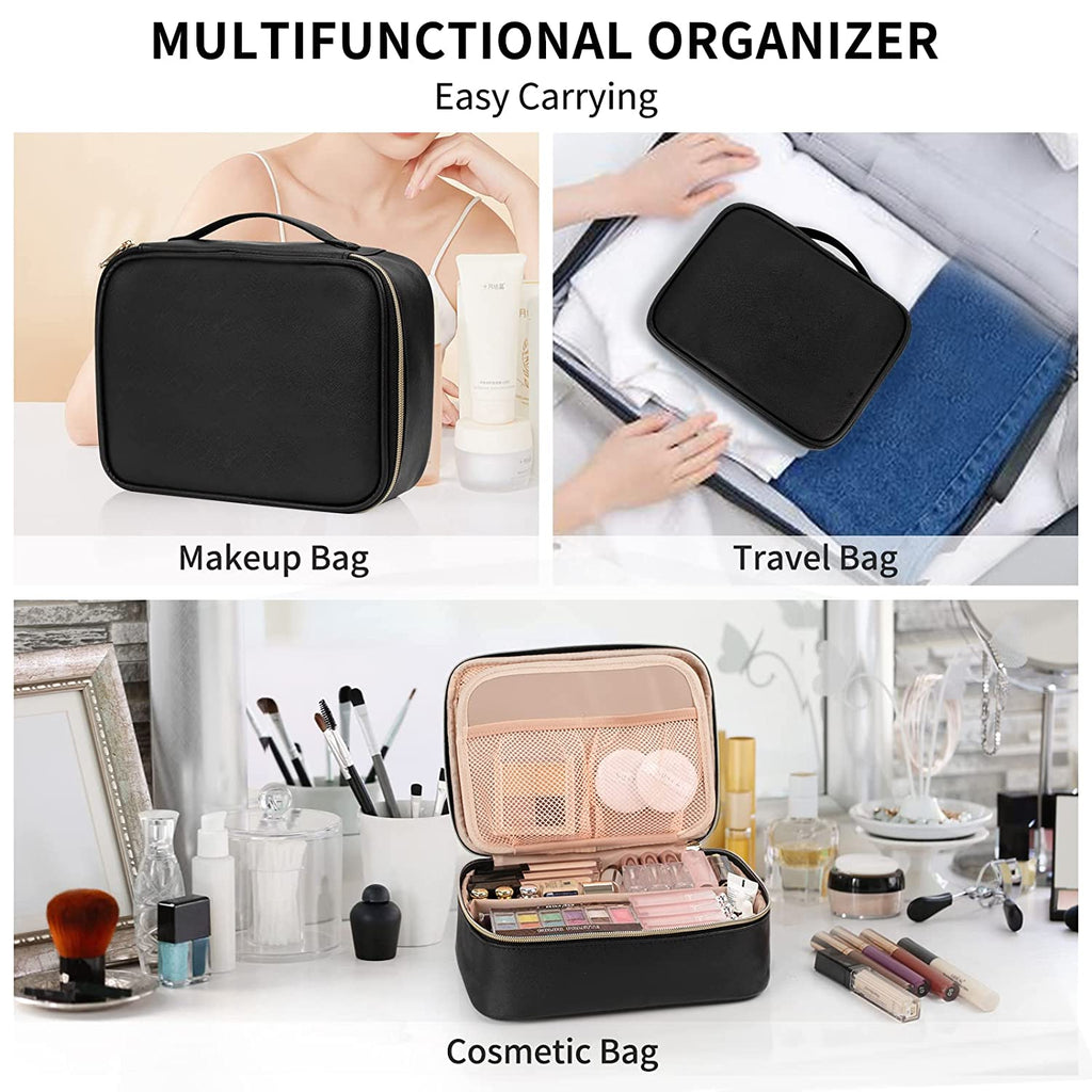 OCHEAL Makeup Bag, Double Layer Cosmetic Bag, Large Capacity New Look Clear  Cosmetic Case for Women Travel Beauty Essentials, Multiple Compartments