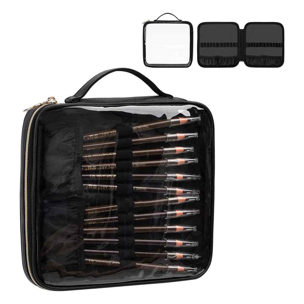 Professional 48 Slots Clear Makeup Organizer Bag for Eyebrow