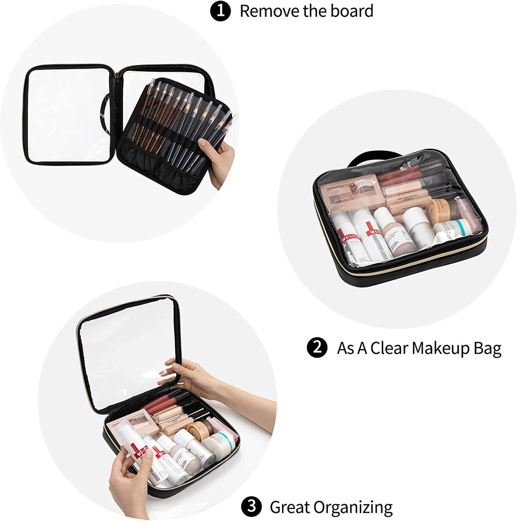 Professional 48 Slots Clear Makeup Organizer Bag for Eyebrow Pencil/Lip Liner/Eyeliner