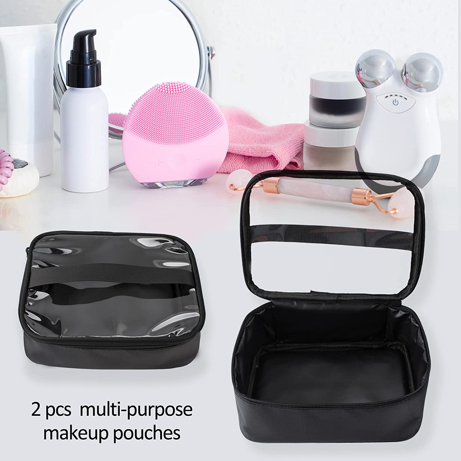 Professional Double Layer Large Travel Makeup Case Relavel