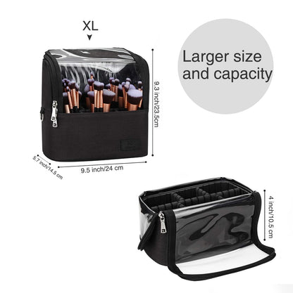 Professional Extra Large 3 Layer Makeup Backpack with 4 Small Cosmetic Bag