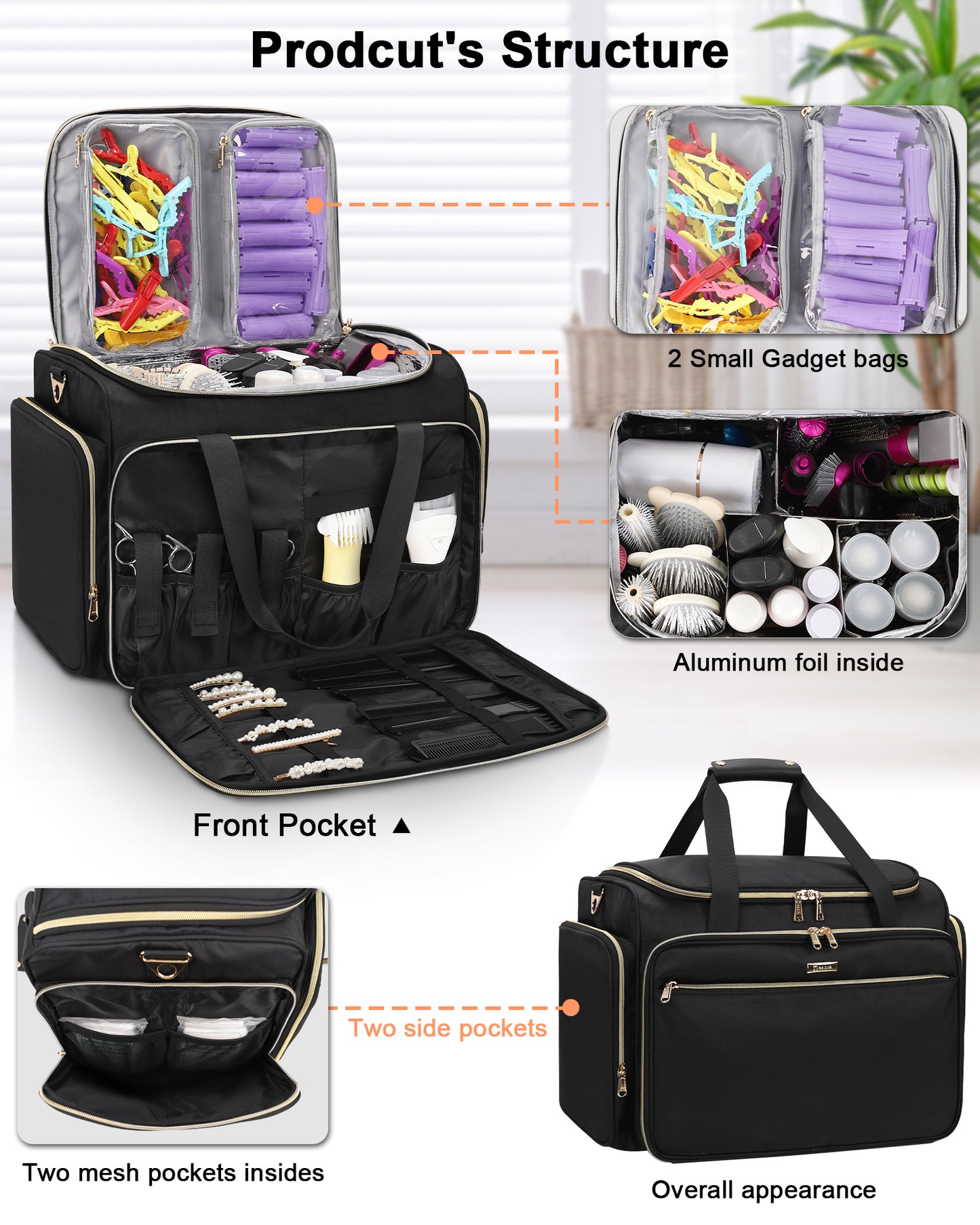 Available for sale in the United States only.Professional Extra Large Hairstylist Traveling Bag with Two Detachable Small Bags