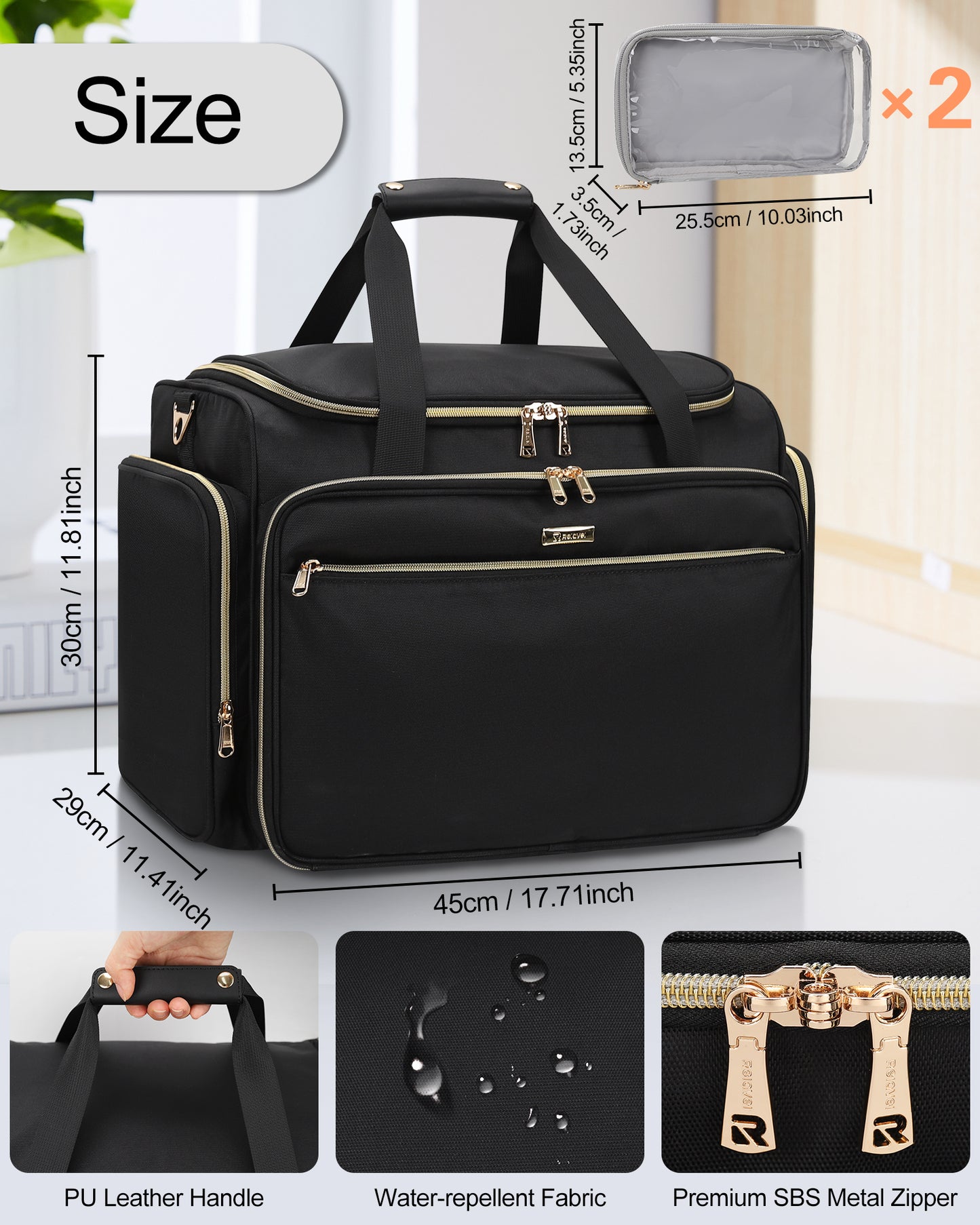 Available for sale in the United States only.Professional Extra Large Hairstylist Traveling Bag with Two Detachable Small Bags