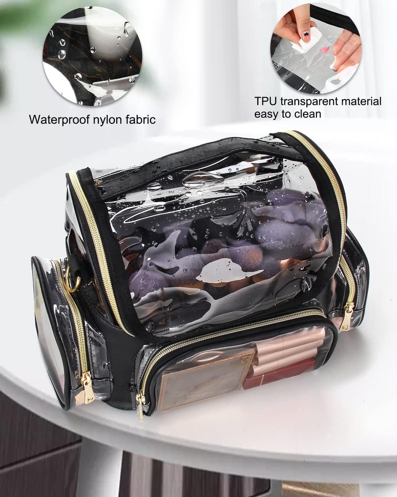 Professional Large Travel Makeup Bag with 4 Clear Bag and Adjustable D –  Relavel