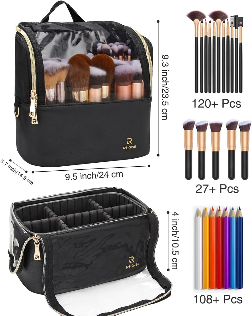 Relavel Professional Cosmetic Case Makeup Brush Organizer Makeup