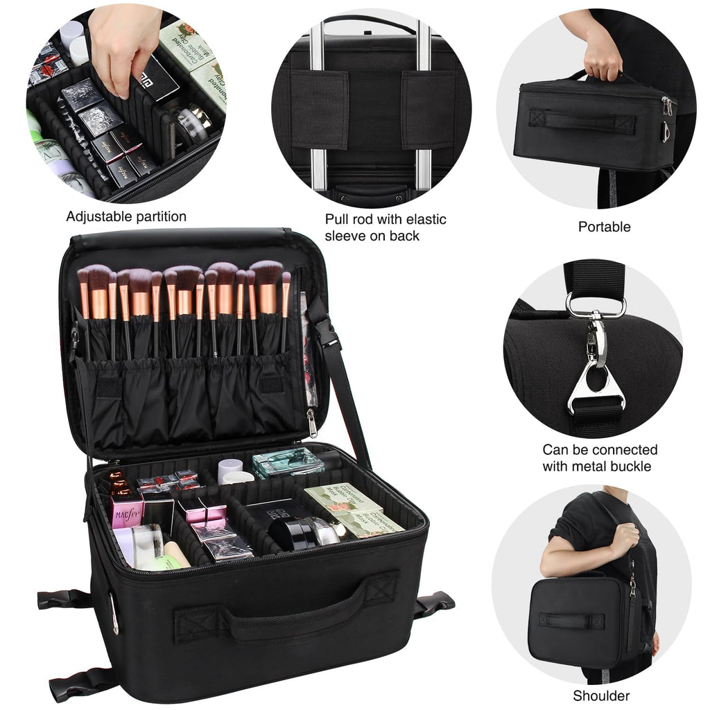 Big Makeup Bag Cosmetic Case Professional Storage Handle Organizer Travel  Kit