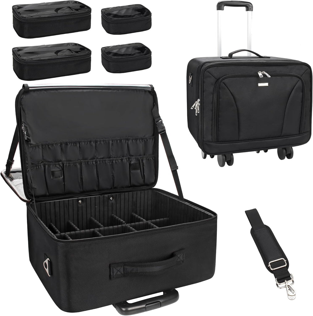 Relavel Sac à dos de maquillage extra large - Trousse de maquillage professionnelle pour femme - Trousse de maquillage pour femme - 3 couches - Grande capacité avec 4 petites trousses cosmétiques Relavel Sac à dos de maquillage extra large - Trousse de maquillage professionnelle pour femme - Trousse de maquillage pour femme - 3 couches - Grande capacité avec 4 petites trousses cosmétiques