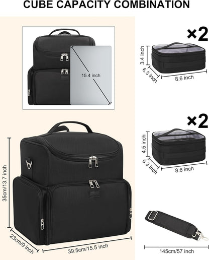 Relavel Tattoo Makeup Backpack with 4 Removable Pouches