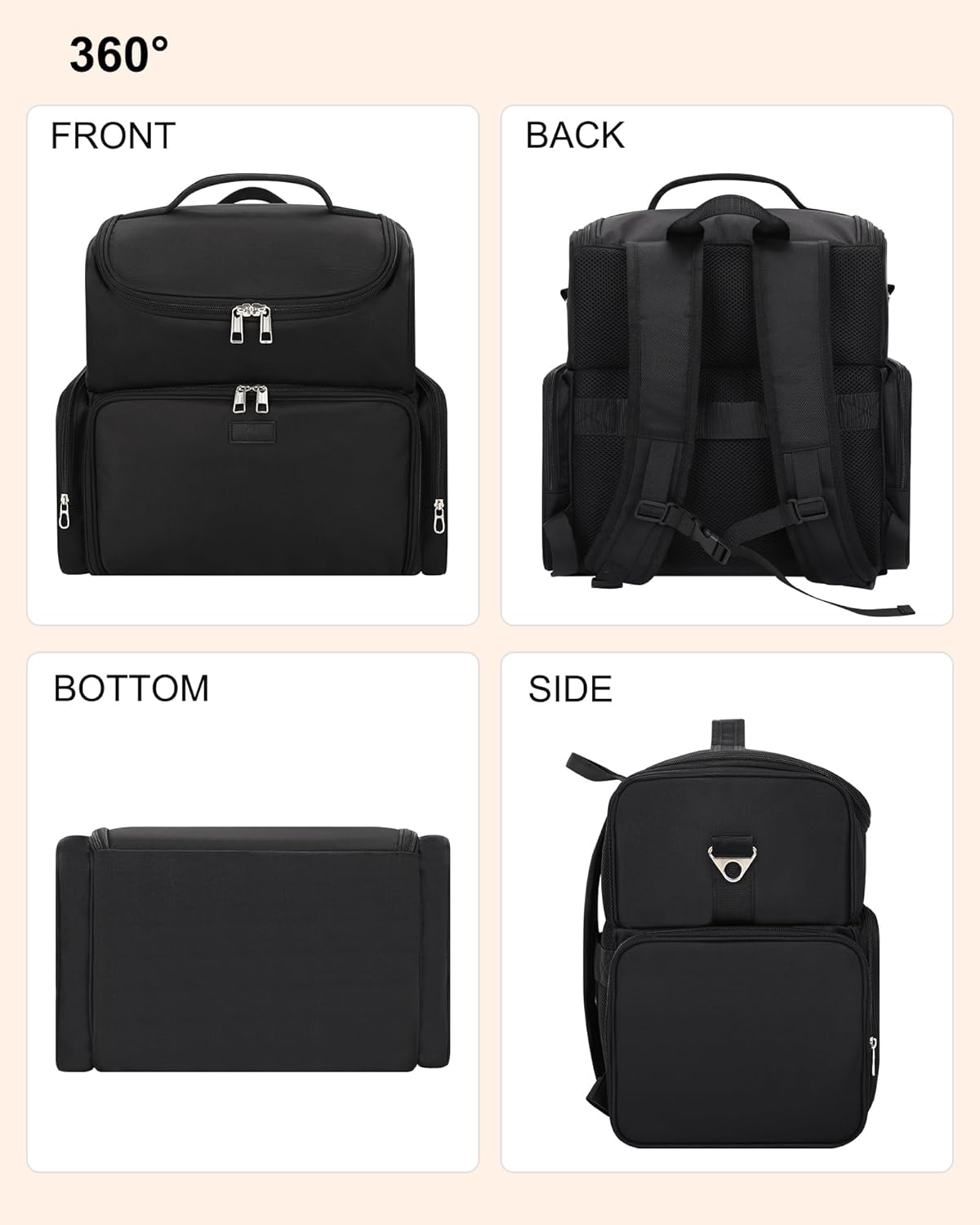 Relavel Tattoo Makeup Backpack with 4 Removable Pouches