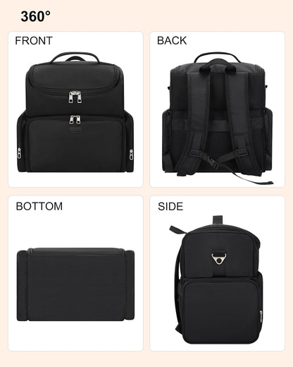Relavel Tattoo Makeup Backpack with 4 Removable Pouches