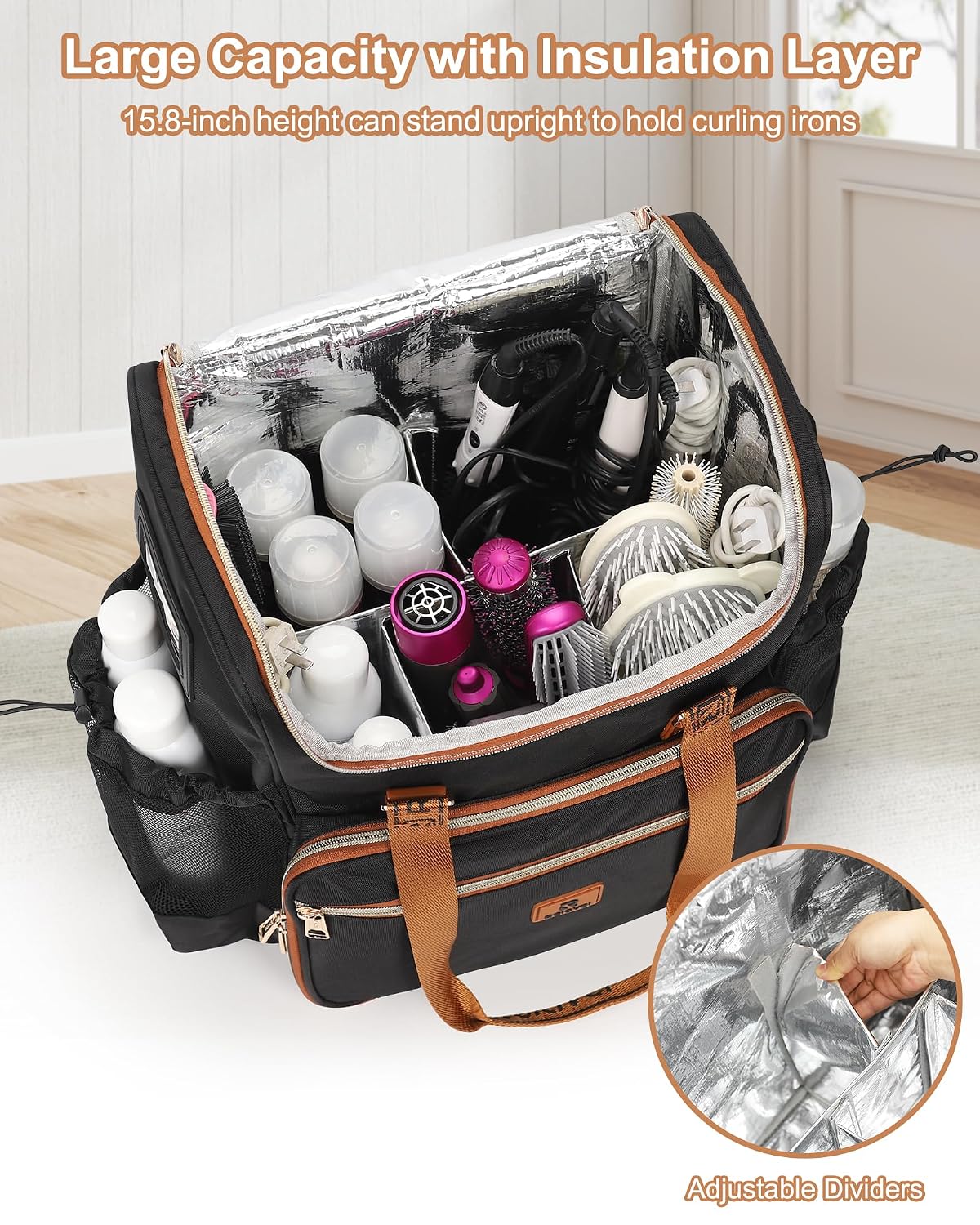 Relavel Travel Hairdresser Bag With 6 Cosmetic Bags