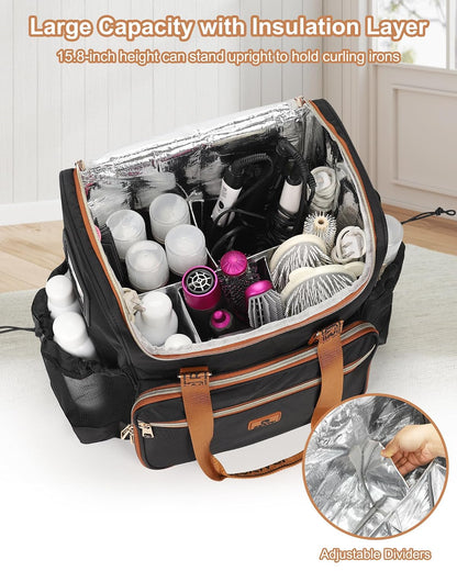 Relavel Travel Hairdresser Bag With 6 Cosmetic Bags