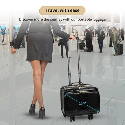 Rolling Extra Large 3 Layers Makeup Train Case with 3pcs Traveling Bags