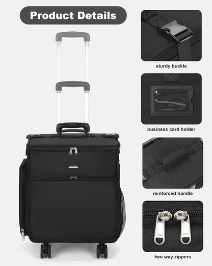 Available for sale in the United States only.Rolling Makeup Case with 5 Removable Pouches and 4 Removable 360° Spinner Wheels