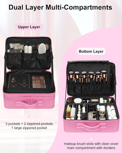 Available for sale in the United States only.Rose Pink Extra Large Makeup Case