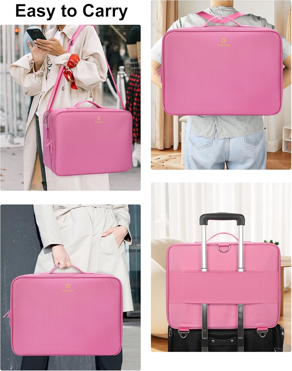 Available for sale in the United States only.Rose Pink Extra Large Makeup Case