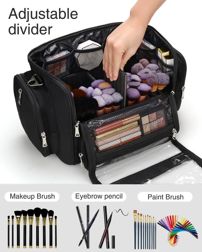Makeup Organizer Case with Adjustable Dividers - Travel Bag