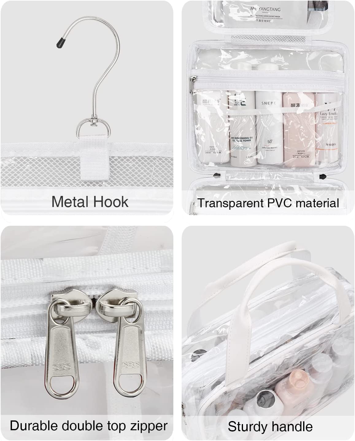 Clear Travel Toiletry Bag with Detachable TSA Approved Relavel