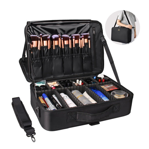 New Extra Large Makeup Case with Adjustable Dividers – Relavel