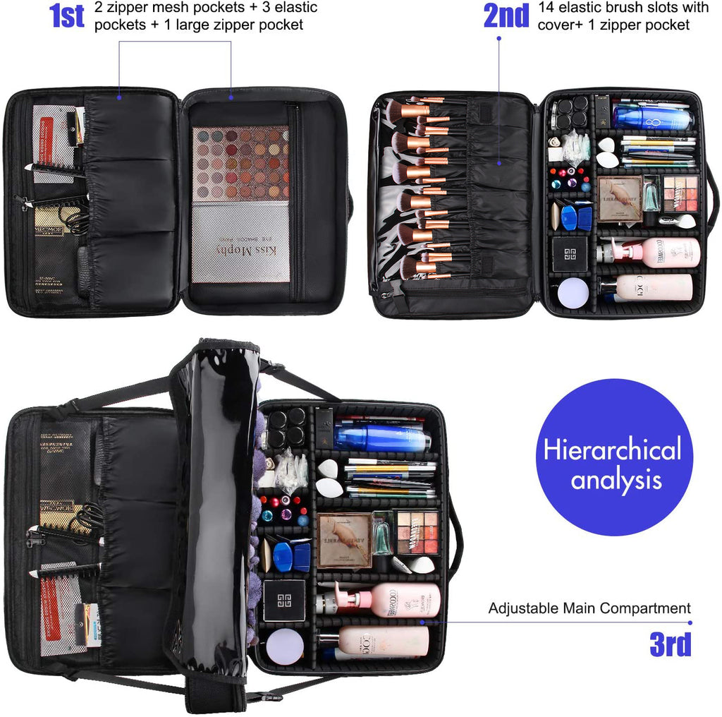 Large Capacity Travel Cosmetic Bag Travel Makeup Bag Opens -  Israel