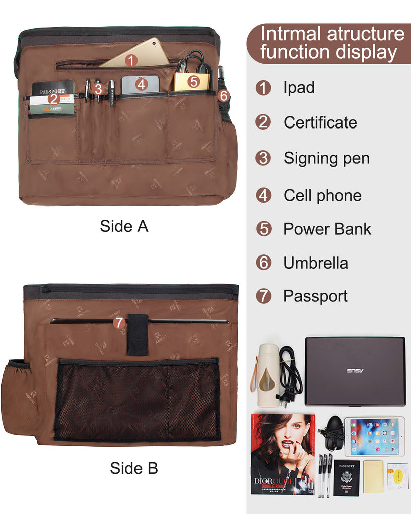  Canvas Tote Bag Waterproof Nylon Multi Pocket Shoulder Bags  Laptop Work Bag Teacher Purse and Handbags for Women & Men (086-Black) :  Clothing, Shoes & Jewelry