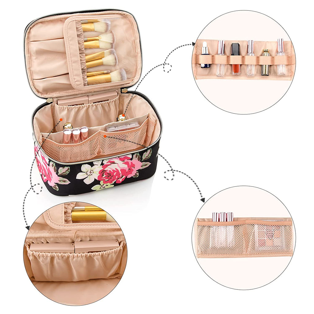 OCHEAL Large Makeup Bag, Makeup Bag Organizer Cosmetic Bags for Women  Travel Toiletry Bag Make Up Bag with Divider and Handle for Cosmetics  Toiletries