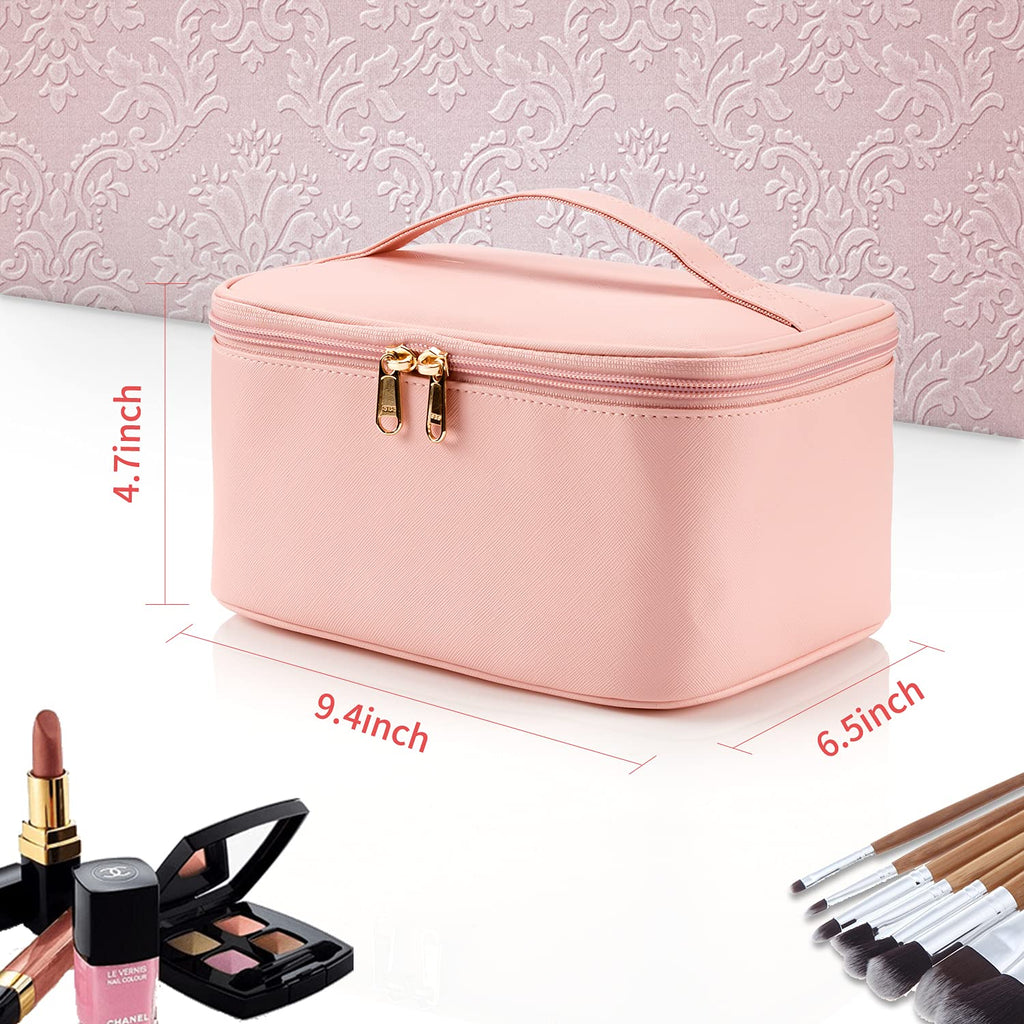 OCHEAL Makeup Bag, Cute Makeup Organizer Bag Potable Make up Bag for Toiletry  Cosmetics Accessories with Divider and Brushes Compartments, Makeup Travel Case  Cosmetic Bags Women and Girls-Pink - Yahoo Shopping
