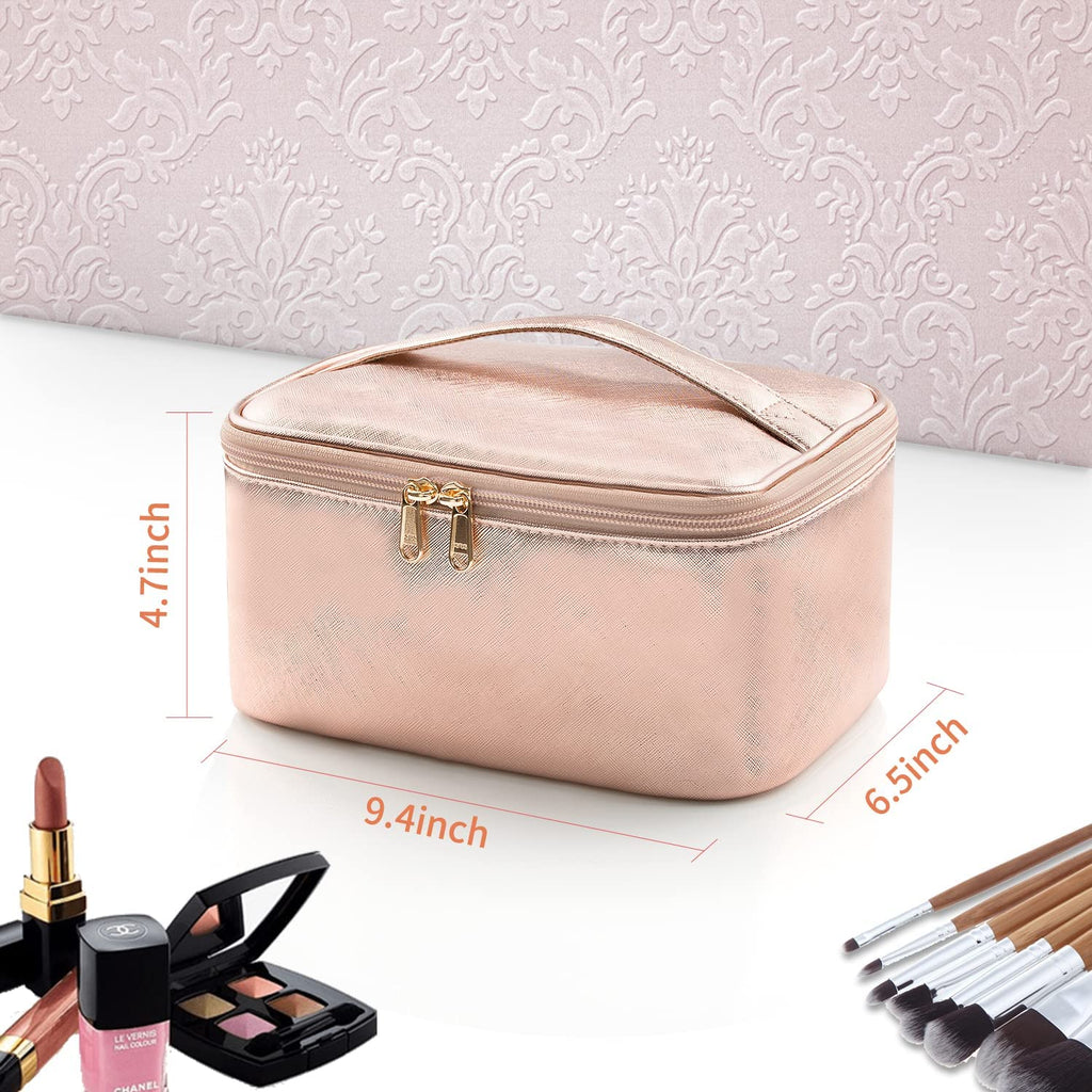OCHEAL Small Cosmetic Bag,Portable Cute Travel Makeup Bag for Women and  girls Makeup Brush Organizer cosmetics Pouch Bags-Black